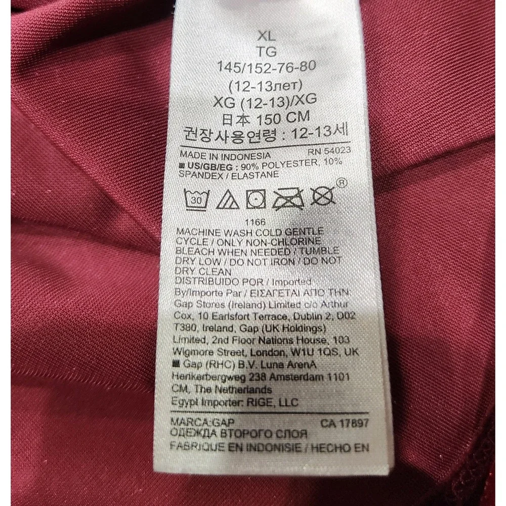 Gap Kids Girls XL 12-13 Burgundy Velvet Tiered Long Sleeve Holiday‎ Dress